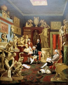 Charles Townley na sua galeria de esculturas, Park Street, Londres 1782, pintura de Johann Zoffany (1733-1810), óleo sobre tela