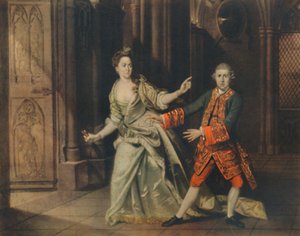 David Garrick e Sra. Pritchard como Macbeth e Lady Macbeth, 1768, 1948. de Johan Joseph Zoffany
