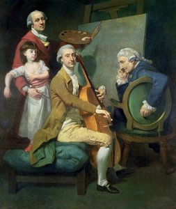 Autorretrato com sua filha, Maria Theresa  E Possivelmente Giacobbe e James Cervetto  C.1779 (óleo sobre tela)