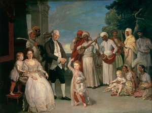 Sir Elijah e Lady Impey e seus três filhos de Johan Joseph Zoffany
