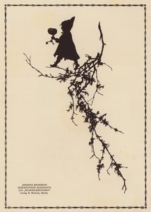 Silhueta de um duende (litografia) de Johanna Beckmann