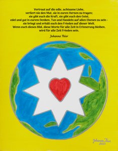 O quadro Rosental com a estrela do amor nobre e consciente para um mundo saudável e pacífico