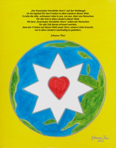A Estrela do Amor do Coração Rosental como símbolo da paz em todos os países do mundo