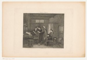 Interior com um administrador atrás de sua mesa de Johannes Arnoldus Boland