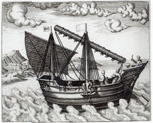 Um Lixo Chinês, ilustração de &39;Jan Huyghen van Linschoten, Seu Discurso sobre Viagens às Índias Orientais e Orientais&39;, 1579-92