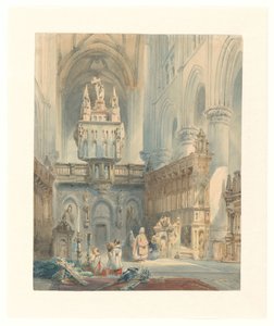 Interior da igreja de Johannes Bosboom (signed by artist)