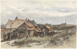 Casas de pesca em Scheveningen Casas dos Pescadores em Scheveningen de Johannes Bosboom