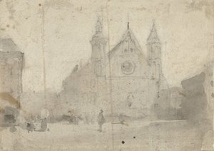 Vista do Salão dos Cavaleiros em Binnenhof de Johannes Bosboom