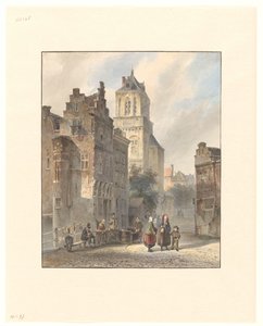 Vista da prefeitura de Delft de Johannes Bosboom