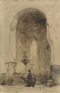 Interior do Geertekerk em Utrecht de Johannes Bosboom