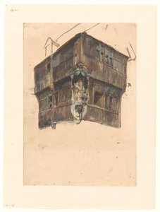 Estudo do andar superior de uma casa de canto de Johannes Bosboom