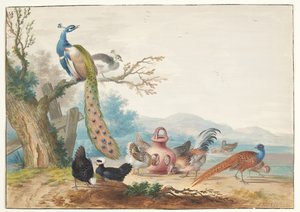 paisagem com pássaros de Johannes Bronckhorst
