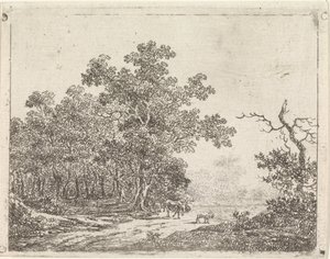 Paisagem com carvalho e gado