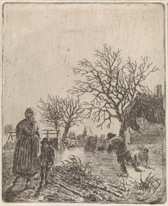 Paisagem com patinadores