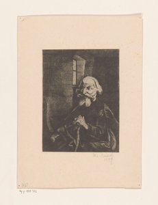Velho sentado de Johannes Driesch (signed by artist)
