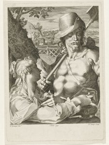 Cristo aparece como um jardineiro para Maria Madalena de Johannes Fredericus Lange