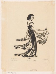 A dança (título original no objeto) Dançarino javanês (título original da série no objeto) de Johannes Frederik Engelbert ten Klooster (signed by artist)
