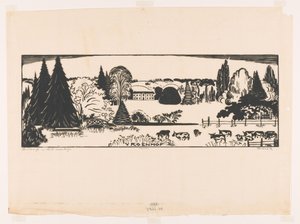 Paisagem em South Limburg (título original no objeto) Vroenhof (título no objeto) de Johannes Frederik Engelbert ten Klooster (signed by artist)