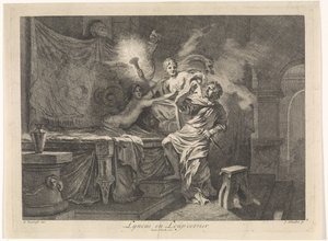Ceres impede o assassinato de Triptolomeu
Lyncus e Loup-cervier (título sobre o objecto)
Representações bíblicas, mitológicas e alegóricas (título da série) de Johannes Glauber
