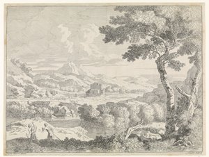 Paisagem montanhosa com pastores
Paisagens depois de Gaspar Poussin (título da série) de Johannes Glauber