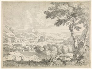 Paisagem montanhosa com pastores
Paisagens depois de Gaspar Poussin (título da série) de Johannes Glauber