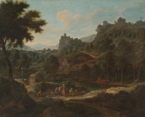 Paisagem idílica de caráter italiano de Johannes Glauber