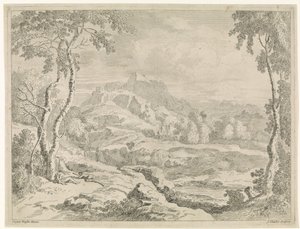 Paisagem com pastores Paisagens após Gaspar Poussin (título da série) de Johannes Glauber