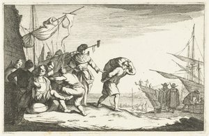 Porto com comerciantes em conversação
Portos italianos (título da série)
Aliqui Portus (título da série)