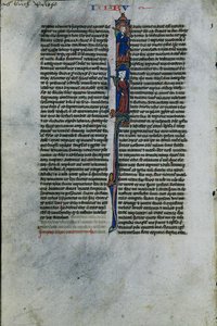 Inicial I com Elimelech e Naomi: Folha de uma Bíblia em Latim 1 de 2 Folhas Excisadas, c. 1250 de Johannes Grusch Atelier