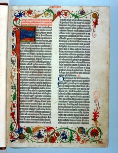 Página de uma Bíblia de Gutenberg, 1455 de Johannes Gutenberg