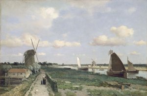 Vista, Trekvliet, canal, perto, Haia, 1870