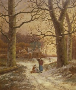 Recolhendo o Combustível de Inverno (óleo) de Johannes Hermann Barend Koekkoek