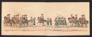 Concurso histórico dos alunos da Escola Secundária de Groningen, 1850 (placa 2)
Representação fantasiada da entrada de Maurice, Príncipe de Orange, Conde de Nassau, etc. e Willem Lodewijk, Conde de Nassau, em Groningen, no ano 1594, por H.H. de Johannes Hermanus van de Weijer