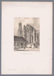 Vista da Igreja Dom e Torre Dom em Utrecht A Igreja Dom em Utrecht (título no objeto) Vistas holandesas da cidade e do porto após desenhos de Everhardus Koster (título da série) Caderno de esboços de E. Koster: Dutch City and Harbor Views (título da série)