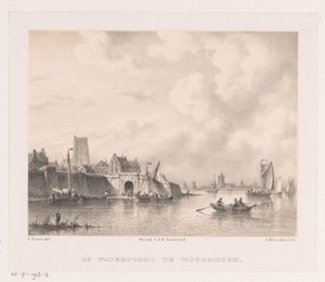 Portão de Água em Woudrichem O Waterpoort em Woudrichem (título no objeto)