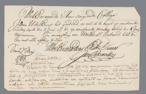 Carta do Rev. Hooyman para Jan Brandes de Johannes Hooyman