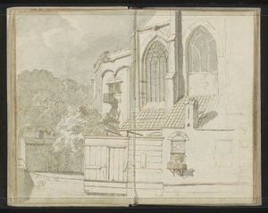 Atrás do Nieuwe Kerk em Delft de Johannes Huibert Prins