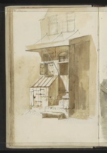 Fachada de uma casa com alpendre em Hoorn de Johannes Huibert Prins