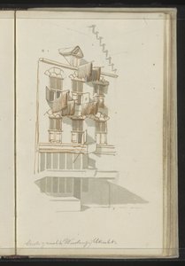 Fachada de um edifício na Oudegracht em Utrecht de Johannes Huibert Prins