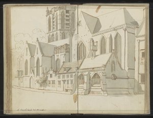 Fachada direita da Igreja Jacobi em Utrecht de Johannes Huibert Prins