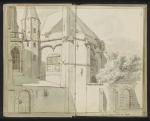 Vista lateral do Nieuwe Kerk em Delft de Johannes Huibert Prins