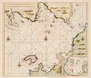 A nova grande tocha marítima luminosa: sexto volume: mostrando as costas marítimas, as ilhas e os portos da Europa de Leste de Johannes II Van Keulen