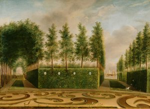 Um jardim formal, 1766 de Johannes Janson