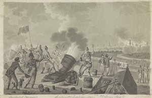 Bombardeamento de Flushing pelos britânicos, 1809 de Johannes Jelgerhuis (possibly)