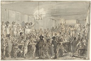 Uma assembleia revolucionária em Delft, em 1795 de Johannes Jelgerhuis