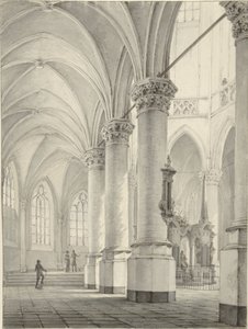 Interior da nova igreja em Delft de Johannes Jelgerhuis