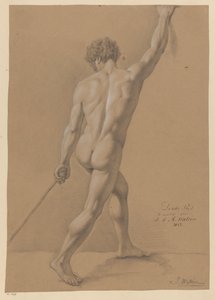 Nu masculino em pé, visto por trás (3º prémio 1812) de Johannes Joseph Maria Watrin
