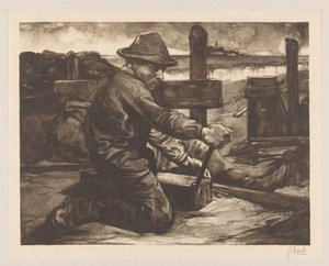 Trabalhador com chave de Johannes Josephus Aarts (signed by artist)