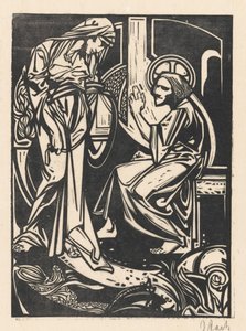 Cristo e a mulher samaritana de Johannes Josephus Aarts (signed by artist)