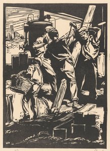 Quatro trabalhadores do dique de Johannes Josephus Aarts (signed by artist)